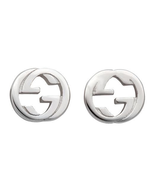 Gucci Engraved Interlocking G Stud Earrings