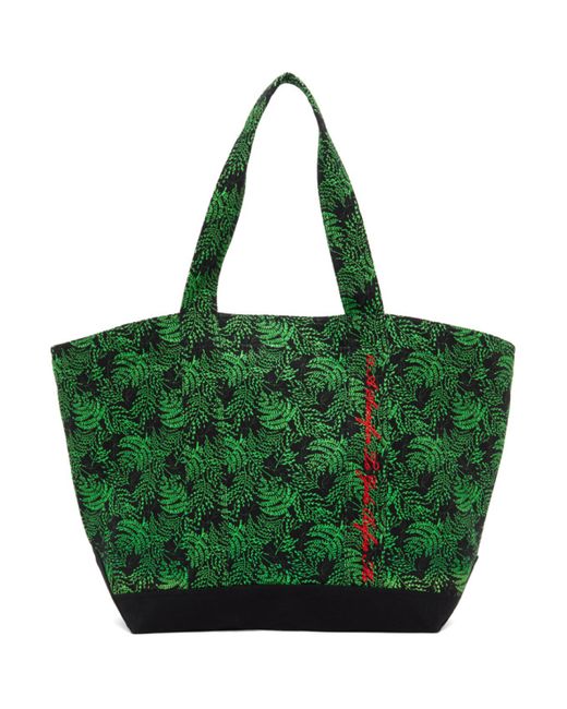 Ssense Works Jeremy O. Harris Black and Green Cursive Text Tote