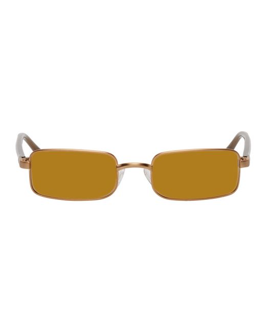 Dries Van Noten Gold Linda Farrow Edition Mirror Sunglasses