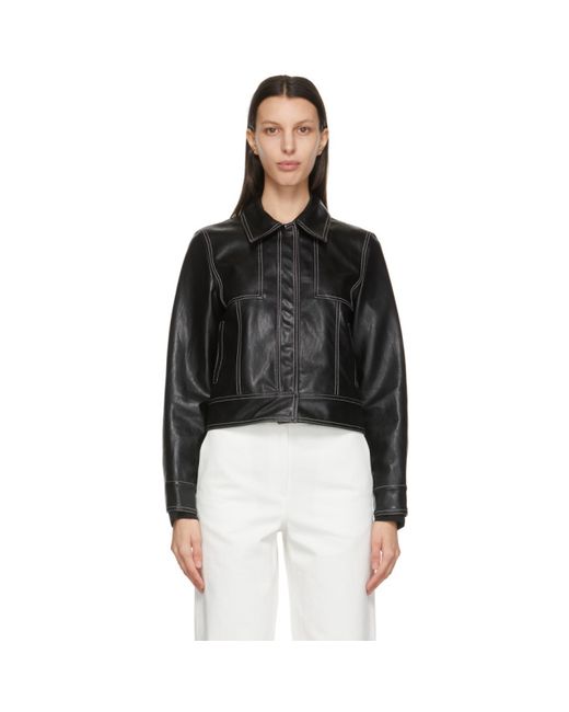 Lvir Faux-Leather Slim Short Jacket