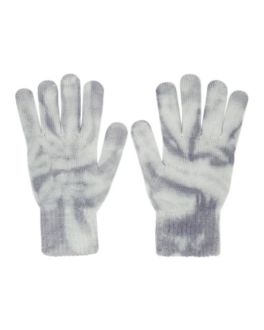 John Elliott Blue Cashmere Tie-Dye Gloves