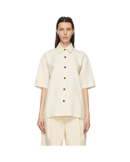 Studio Nicholson Off-White Piero Short Sleeve Shirt