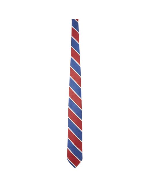 Beams Plus Navy and Red Silk Stripe Tie