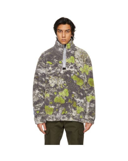 McQ Alexander McQueen Multicolor Sherpa Fleece Half-Zip Sweater