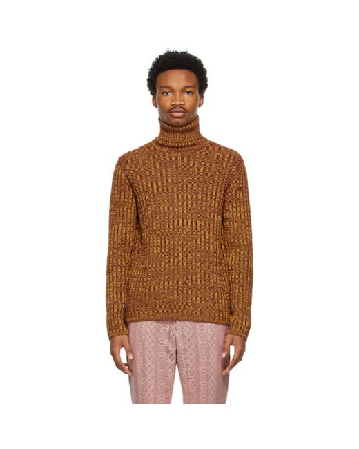 Gucci Yellow and Brown Vanise Knit Sweater