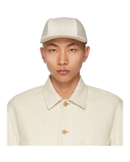 Homme Pliss Issey Miyake Off-White Pleated Cap