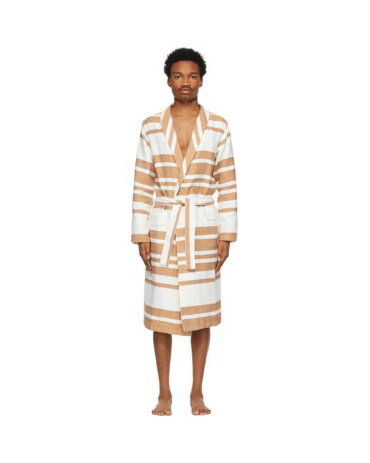 Commas Off-White and Beige Champagne Robe
