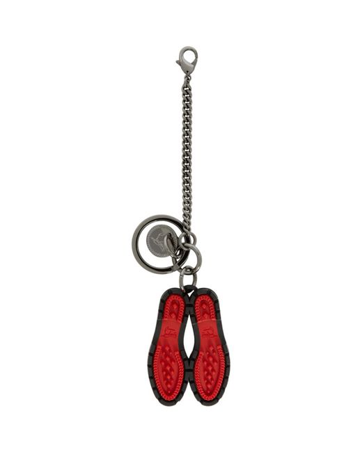 Christian Louboutin Black and Red Lug Sole Keychain