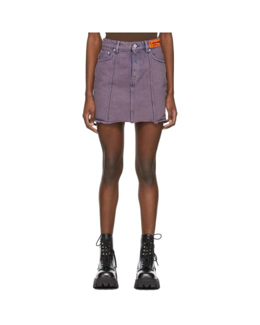 Heron Preston Denim Over-Dyed Miniskirt