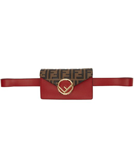 Fendi Red Brown Forever Belt Bag
