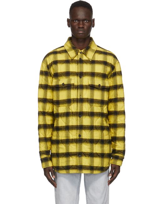 Marcelo Burlon County Of Milan Yellow Check Flannel Jacket