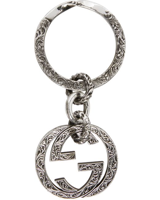 Gucci Engraved Interlocking G Keychain
