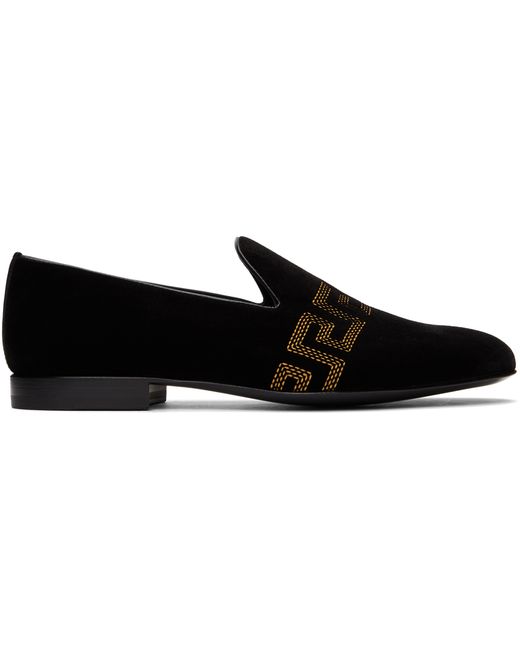 Versace Embroidered Greca Loafers
