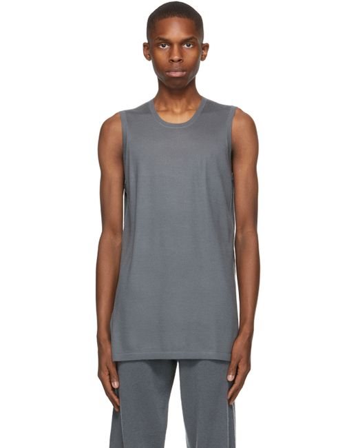 Frenckenberger Grey Cashmere Muscle Tank Top