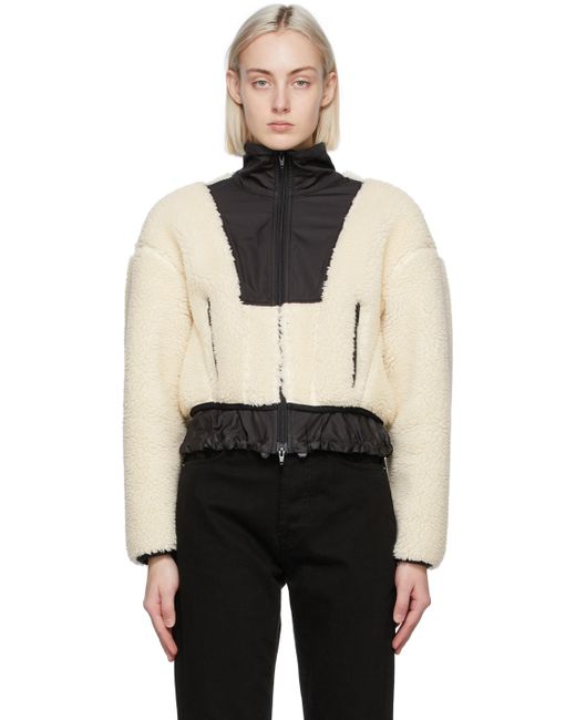 3.1 Phillip Lim Off-White Cropped Sherpa Bonded Jacket