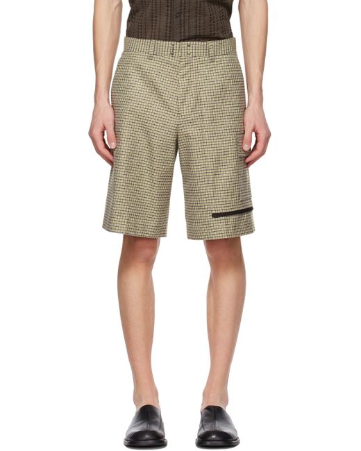 Andersson Bell Beige Checked Shorts
