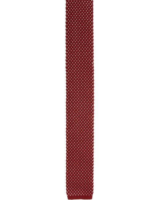 Husbands White Silk Knitted Tie