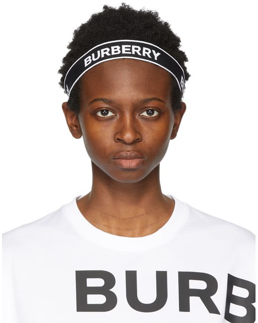 Burberry White Jacquard Logo Headband