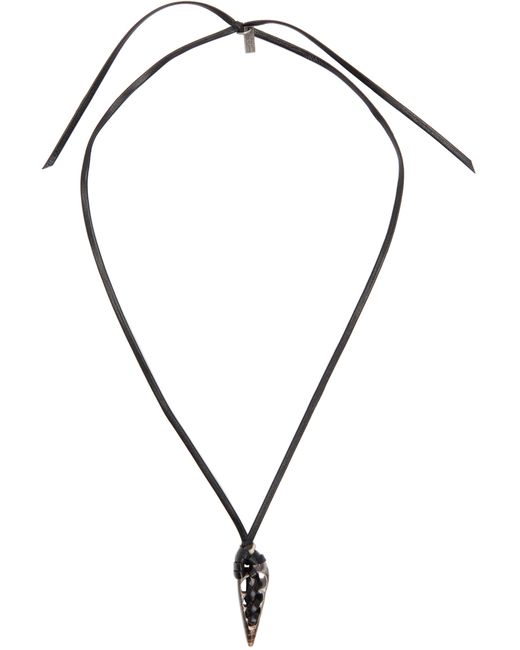 Saint Laurent Black Seashell Dagger Necklace