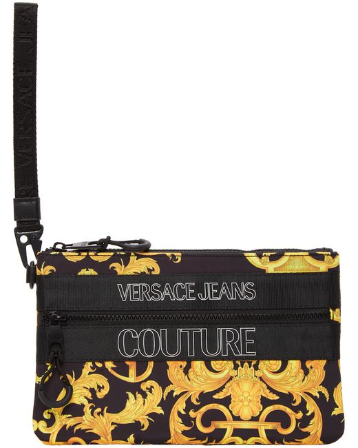Versace Jeans Couture Black Outline Logo Barocco Pouch