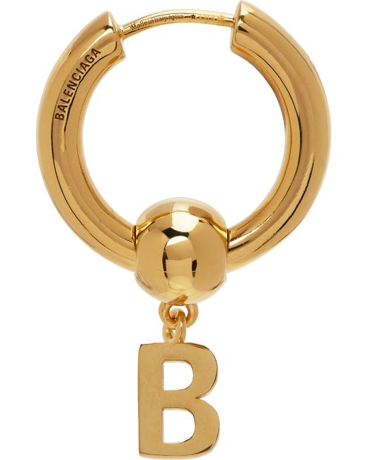 Balenciaga Gold Force B Single Earring