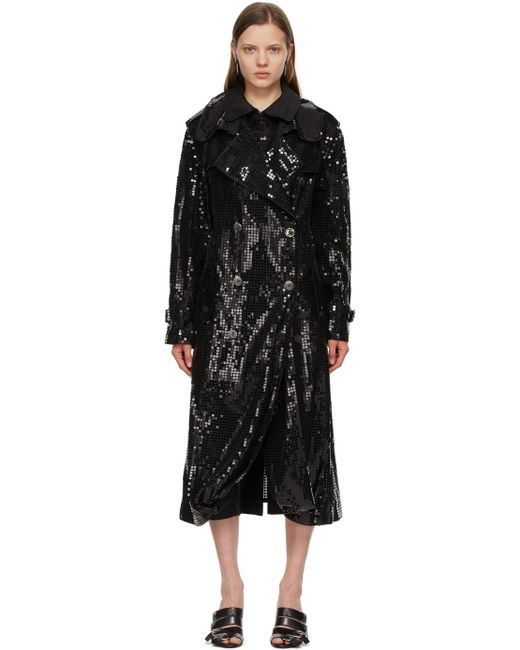 Junya Watanabe Sequin Organdy Double-Breasted Trench Coat