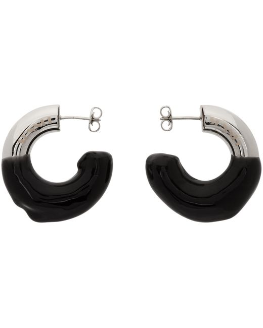 Sunnei Black Small Rubberized Hoop Earrings