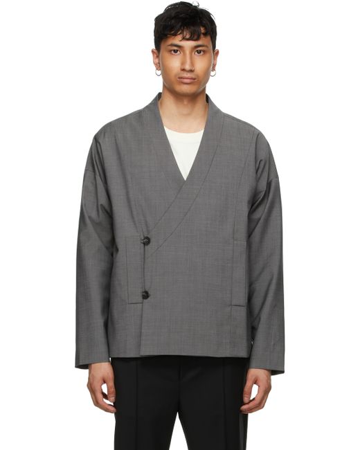 Tom Wood SSENSE Exclusive Grey Wool Wrap Jacket
