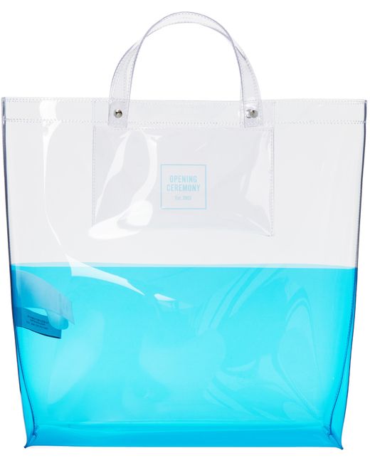 Opening Ceremony Blue Large Colorblock Shopping Tote