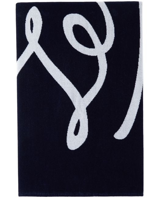 Ermenegildo Zegna Navy Logo Beach Towel