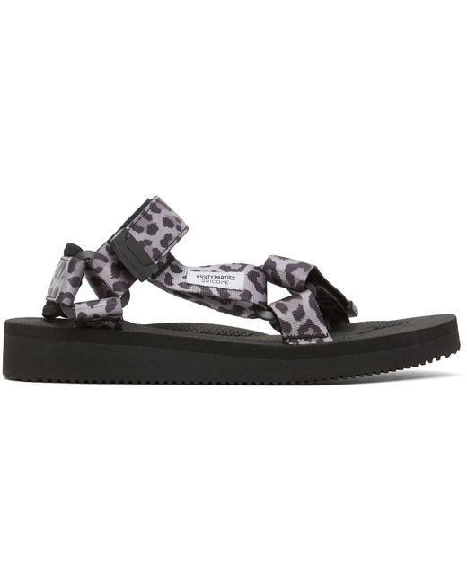 Wacko Maria Grey Black Suicoke Edition Leopard Beach Sandals