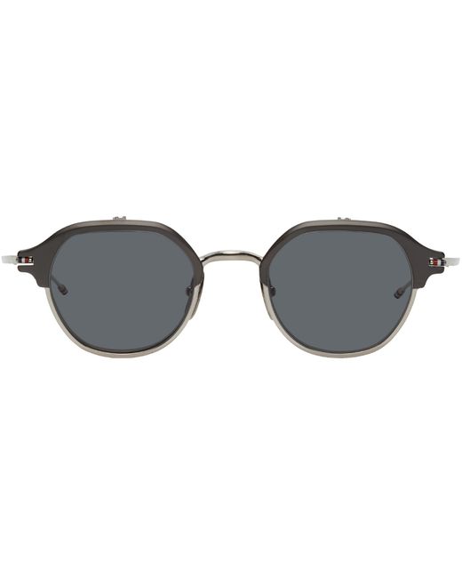 Thom Browne Grey Silver TB812 Flip-Up Sunglasses