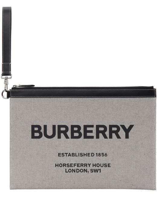 Burberry Grey Large Horseferry Edin Pouch