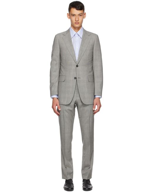 Dunhill Grey Prince Of Wales Check Suit