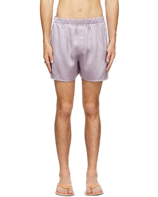 Ludovic De Saint Sernin Purple Silk Boxer Shorts