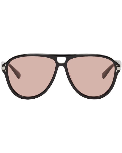 Amiri Black Pink Logo Aviator Sunglasses