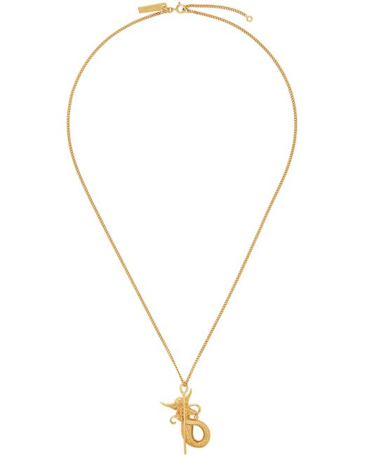 Burberry Gold Mythical Alphabet Mermaid Pendant Necklace