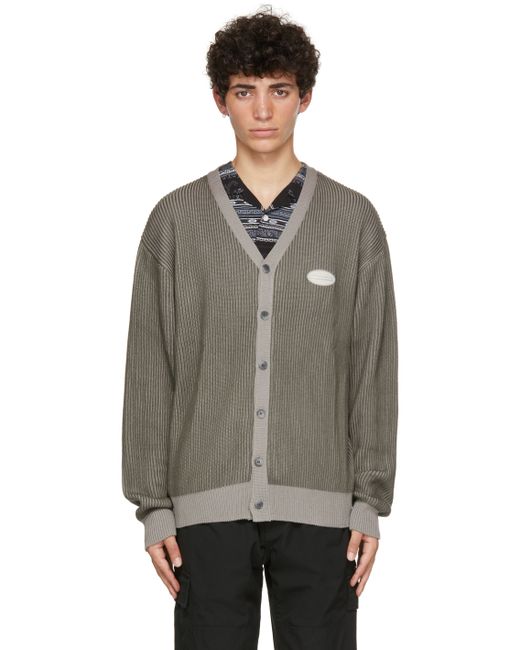 thisisneverthat Grey Khaki E/T-Logo Cardigan