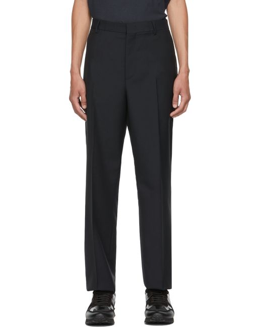 Valentino Navy Mohair Wool Trousers