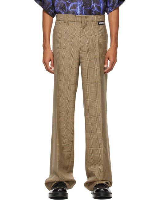 Vetements Brown Wide-Leg Houndstooth Trousers