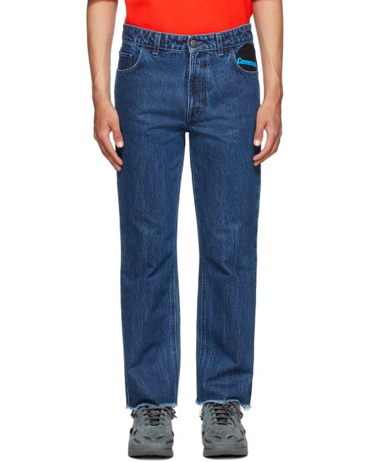 Raf Simons Blue Graphic Patch Jeans