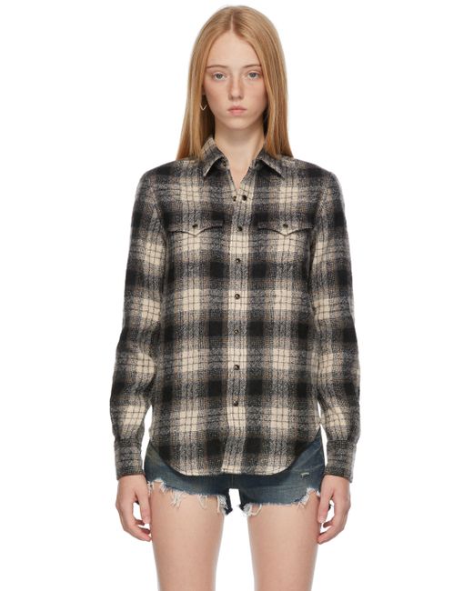 Saint Laurent Wool Flannel Western Shirt