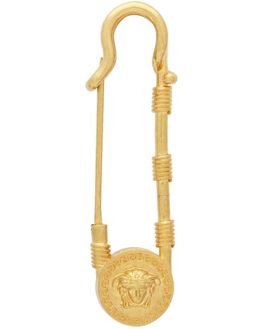Versace Gold Oversized Safety Pin Brooch