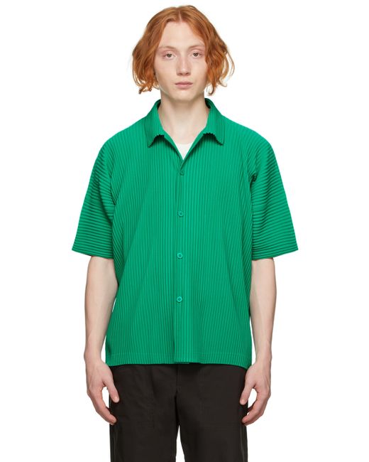 Homme Pliss Issey Miyake Green Monthly Color July Short Sleeve Shirt