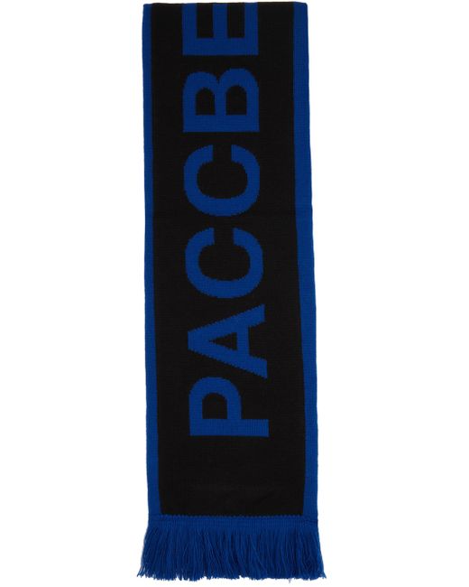 Rassvet Black Blue Intarsia Logo Scarf