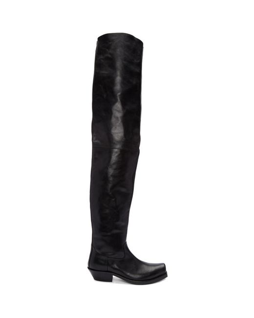 Vetements Leather Over-the-Knee Boots