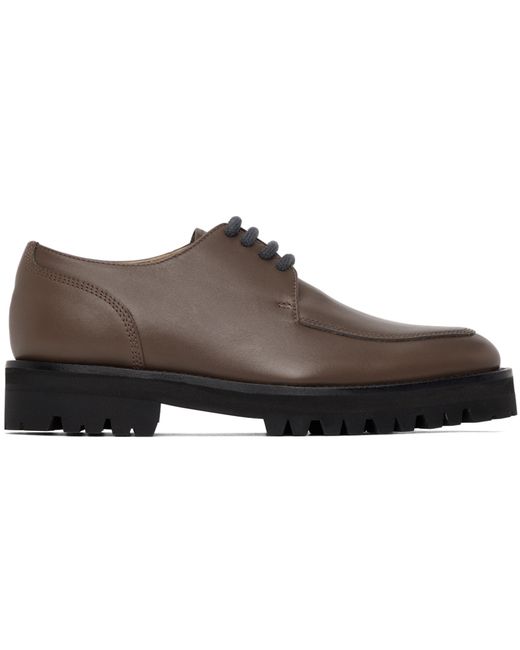 Dries Van Noten Grey Leather Lace-up Oxfords