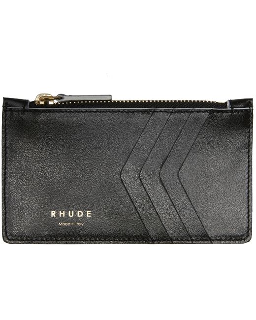 Rhude Leather Zip-Up Card Holder