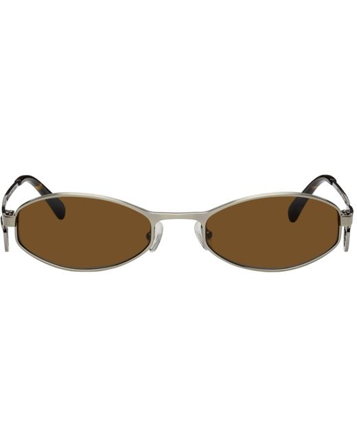 Marine Serre Gunmetal Vuarnet Edition Swirl-Frame Oval Sunglasses