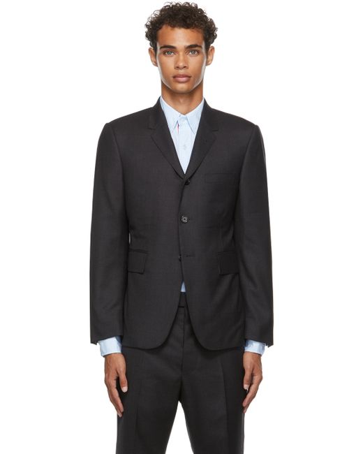 Thom Browne Grey Super 120s Twill Classic Suit Tie